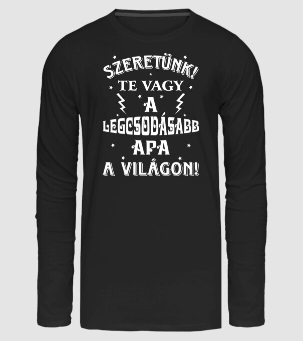Csodás apa fehér minta fekete pólón