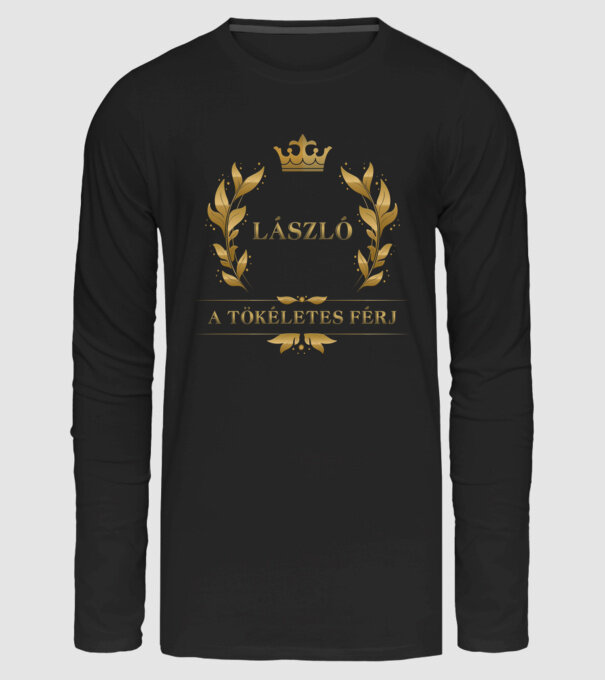László minta fekete pólón
