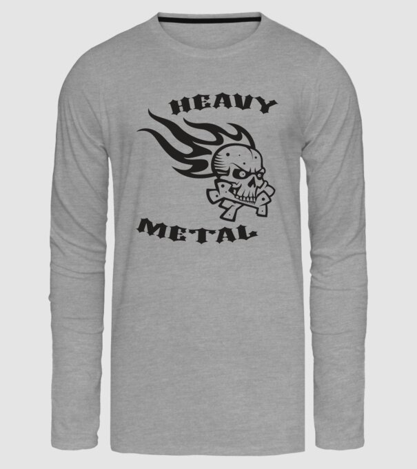 Heavy Metal minta szürke pólón