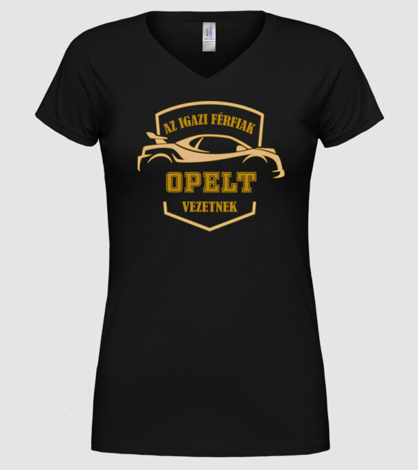 Opel sofőr minta fekete pólón
