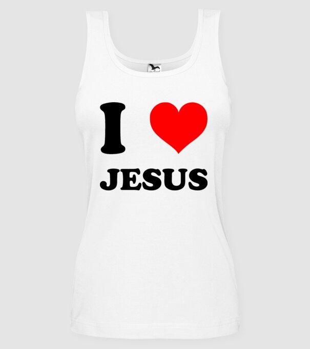 I Love Jesus minta fehér pólón