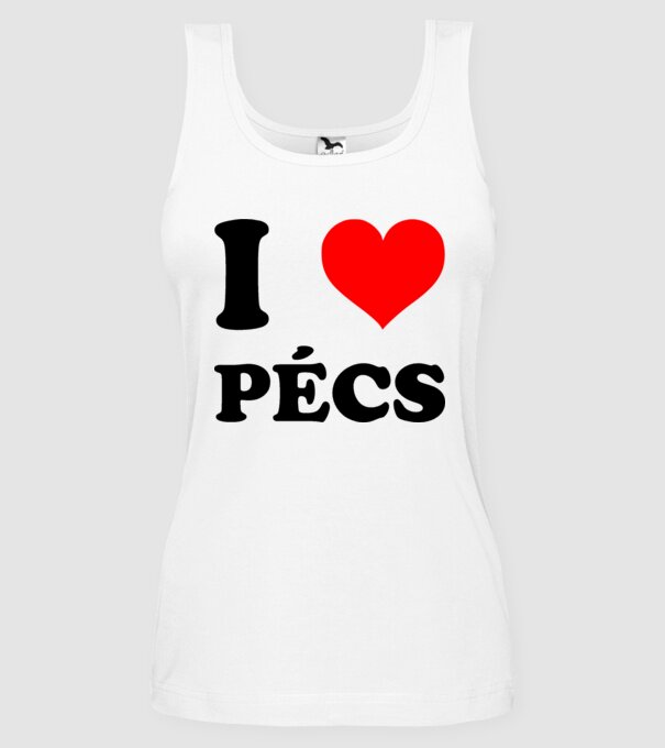 I Love Pécs minta fehér pólón