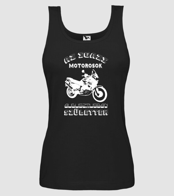 Igazi motorosok augusztus minta fekete pólón