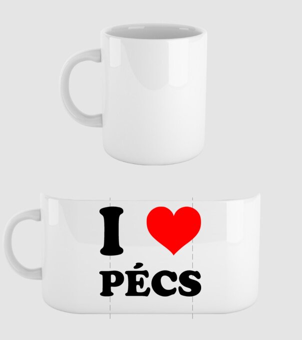 I Love Pécs minta fehér pólón
