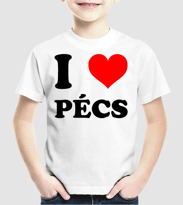 I Love Pécs minta fehér pólón