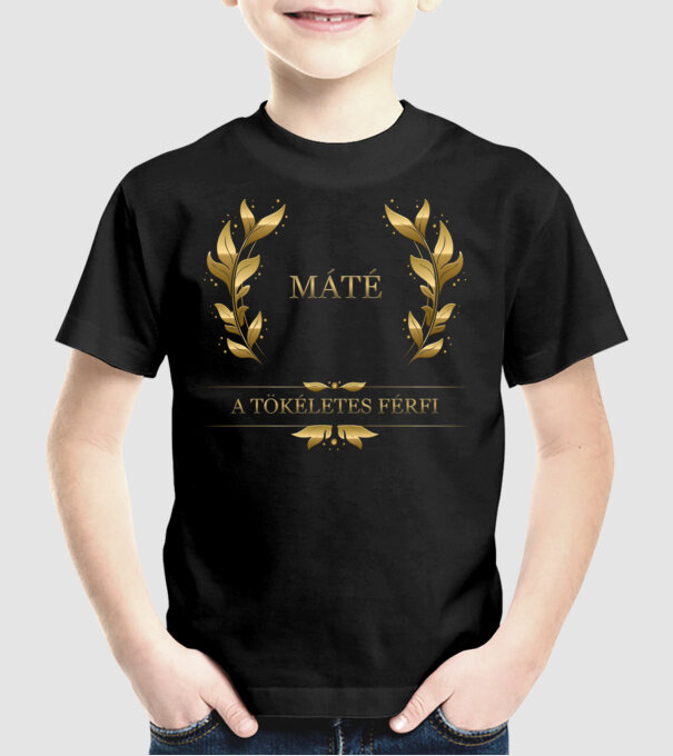 Máté minta fekete pólón