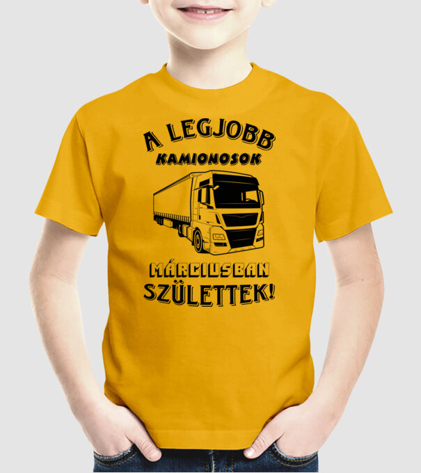 Kamionos szülinapja március minta sárga pólón