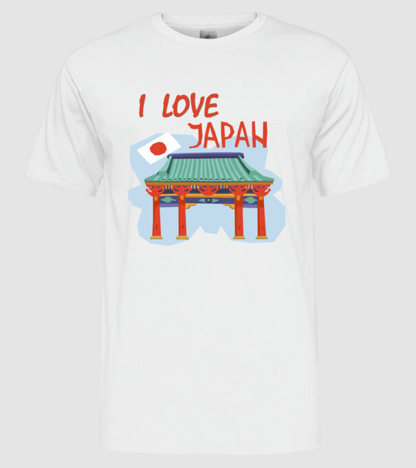 Japán minta fehér pólón