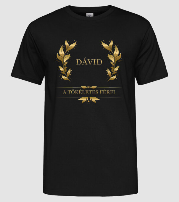 Dávid minta fekete pólón