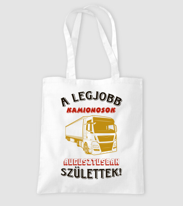 Kamionos szülinapja augusztus minta fehér pólón