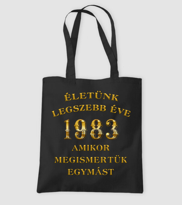 Életünk 1983 minta fekete pólón