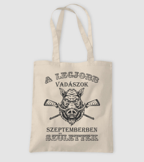 Vadász szeptember minta homokszín pólón