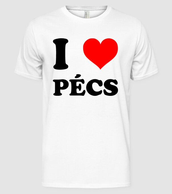 I Love Pécs minta fehér pólón