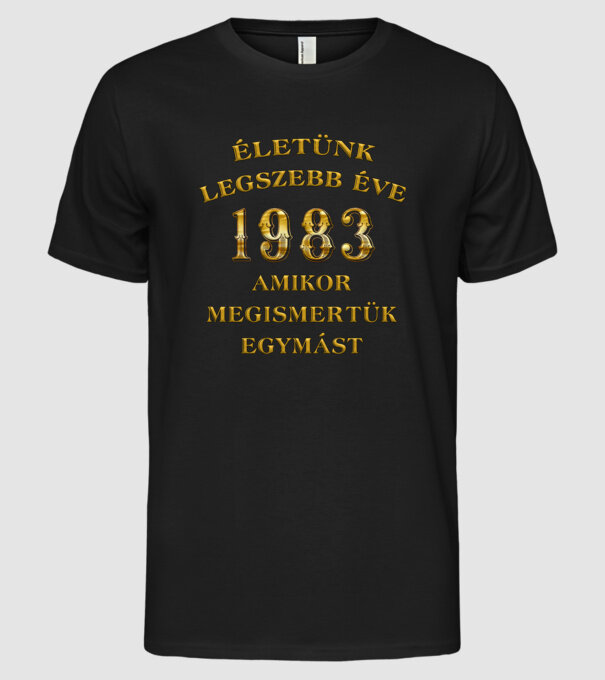 Életünk 1983 minta fekete pólón
