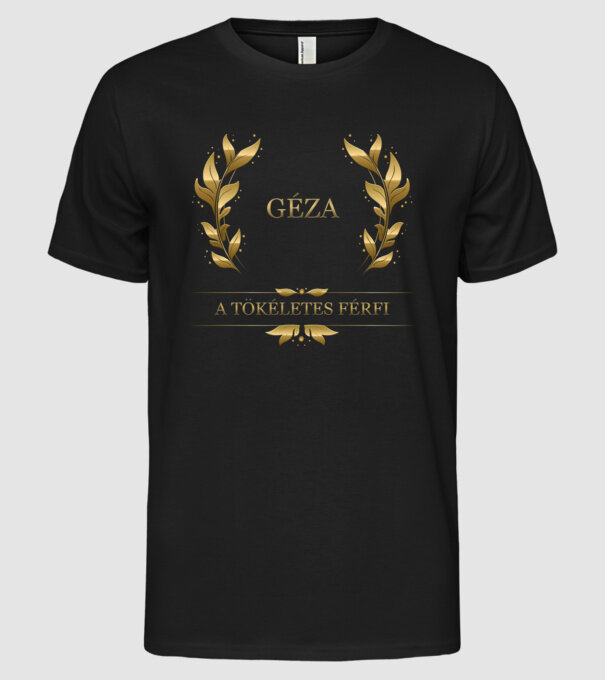 Géza minta fekete pólón