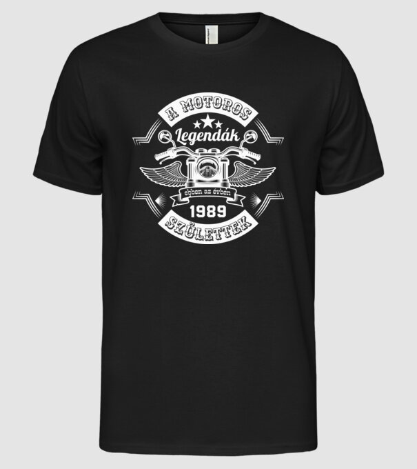Motoros legendák 1989 minta fekete pólón