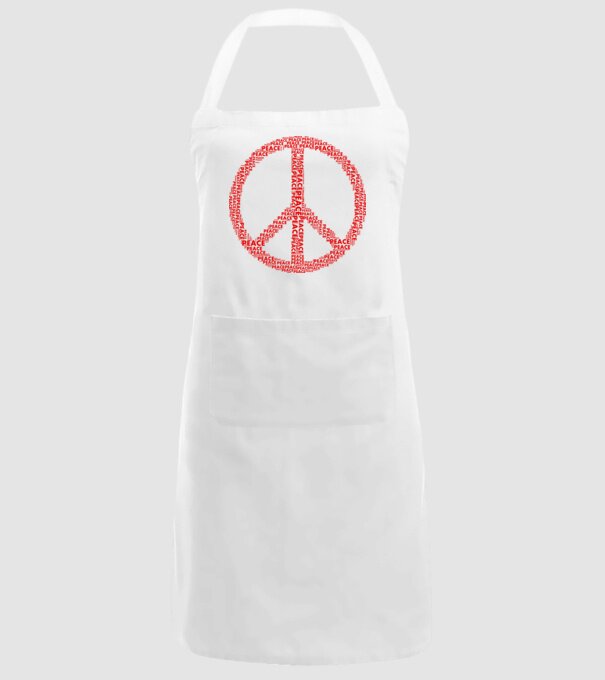 Béke peace minta fehér pólón