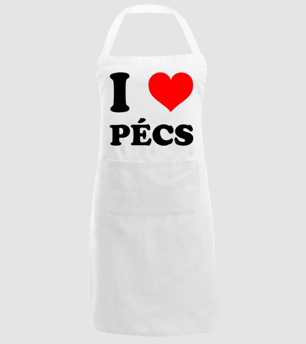 I Love Pécs minta fehér pólón