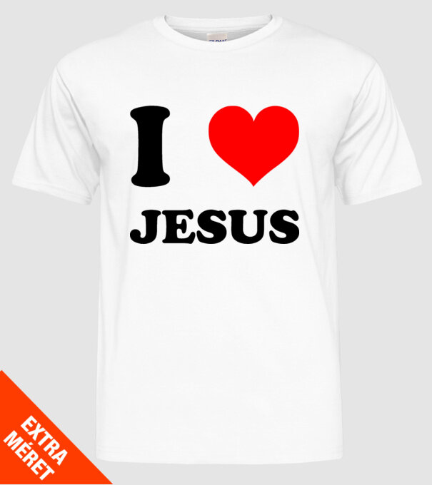 I Love Jesus minta fehér pólón
