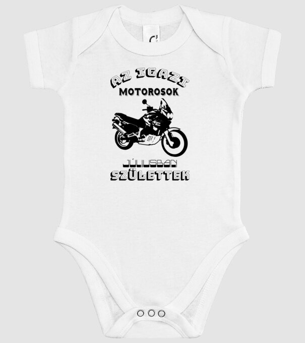 Igazi motorosok július minta fehér pólón