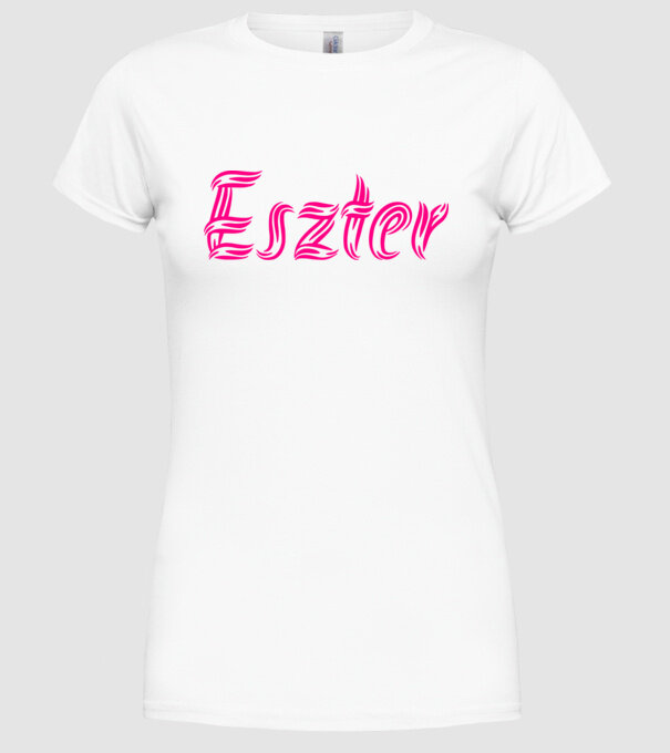 Eszter minta fehér pólón