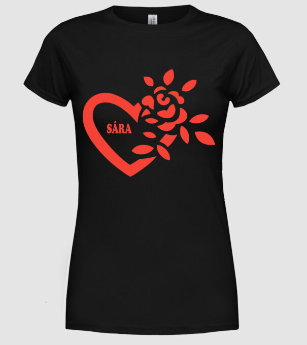 Sára minta fekete pólón
