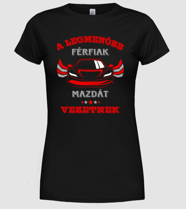 Mazdás sofőr minta fekete pólón