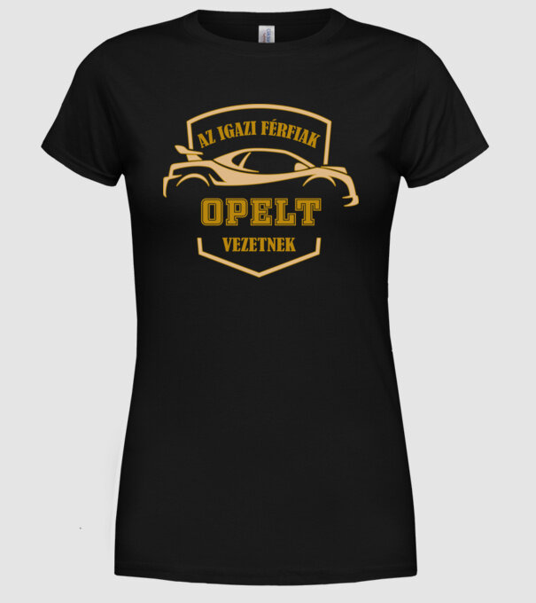 Opel sofőr minta fekete pólón