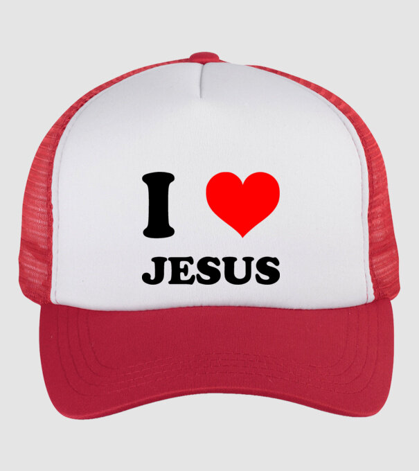 I Love Jesus minta fehér/piros pólón
