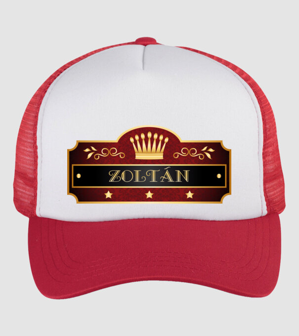 Zoltán minta fehér/piros pólón