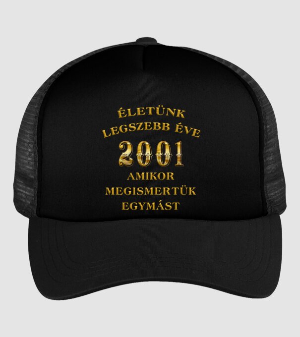 Életünk 2001 minta fekete pólón