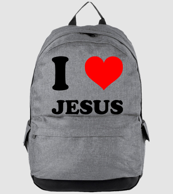 I Love Jesus minta szürke pólón