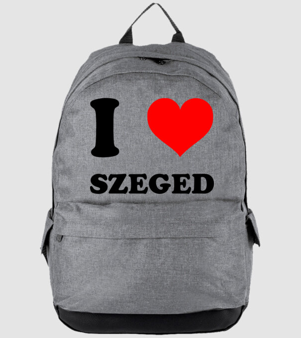 I Love Szeged minta szürke pólón