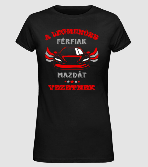 Mazdás sofőr minta fekete pólón