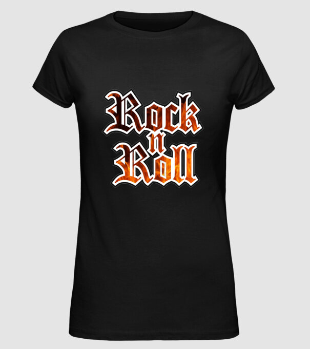 Rock & Roll minta fekete pólón