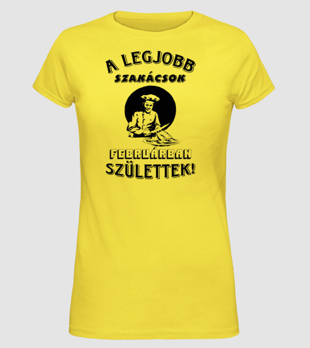 Szakács szülinapja február minta sárga pólón