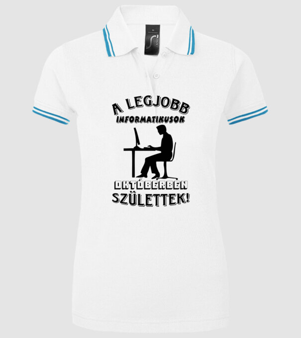Informatikus férfi szülinap fekete minta fehér pólón