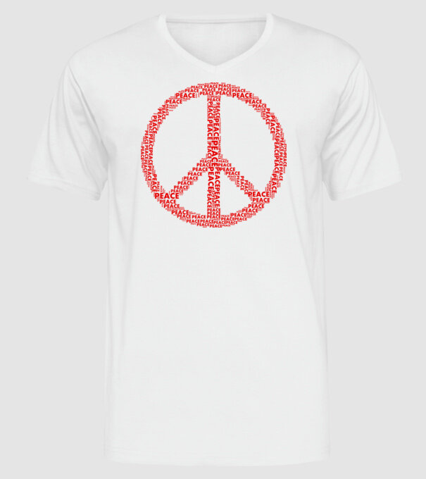 Béke peace minta fehér pólón