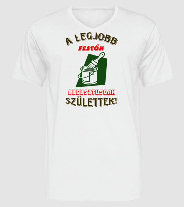 Festő szülinapja augusztus színezhető minta fehér pólón