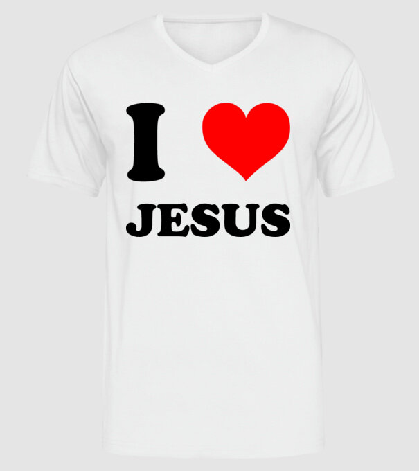 I Love Jesus minta fehér pólón