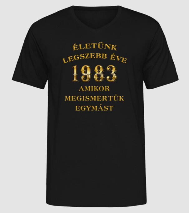 Életünk 1983 minta fekete pólón
