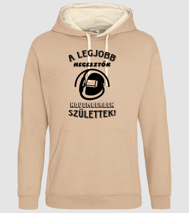Hegesztő szülinapja november minta homokszín pólón