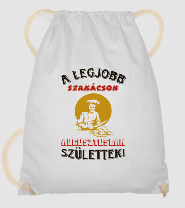 Szakács szülinapja augusztus minta fehér pólón