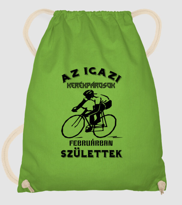Igazi kerékpárosok február minta almazöld pólón