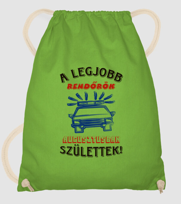 Rendőr szülinapja augusztus minta almazöld pólón