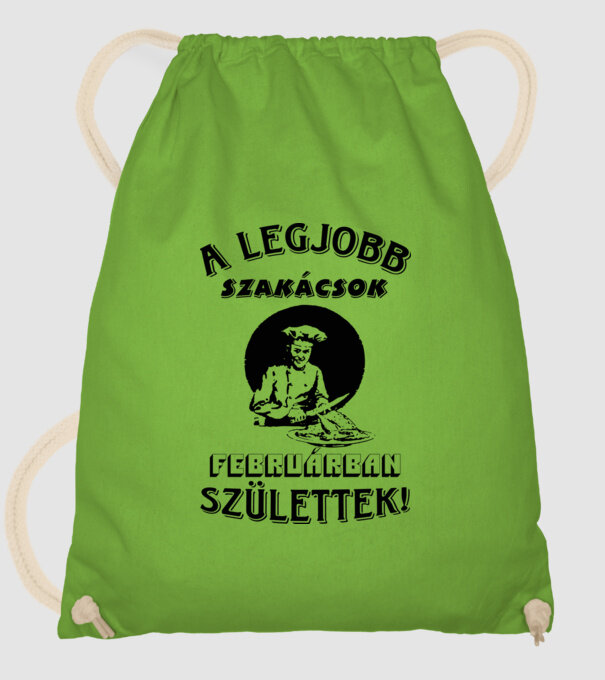 Szakács szülinapja február minta almazöld pólón