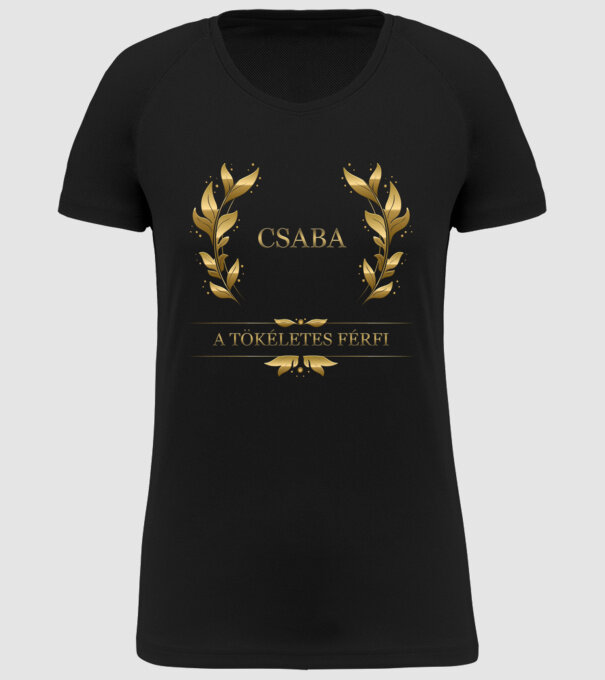 Csaba minta fekete pólón
