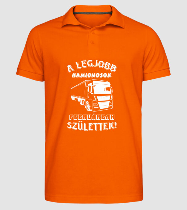 Kamionos szülinapja február minta narancssárga pólón