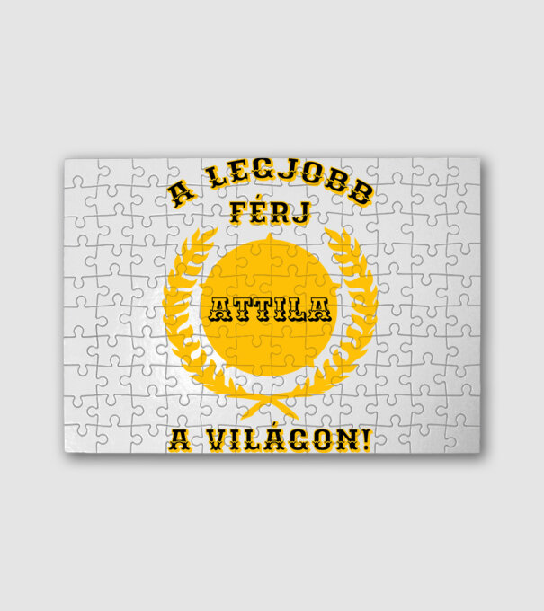 A legjobb férj Attila minta fehér pólón