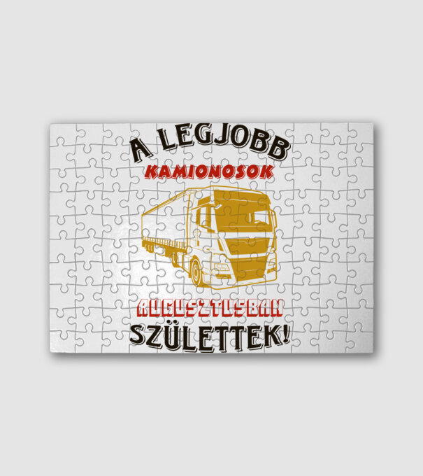 Kamionos szülinapja augusztus minta fehér pólón